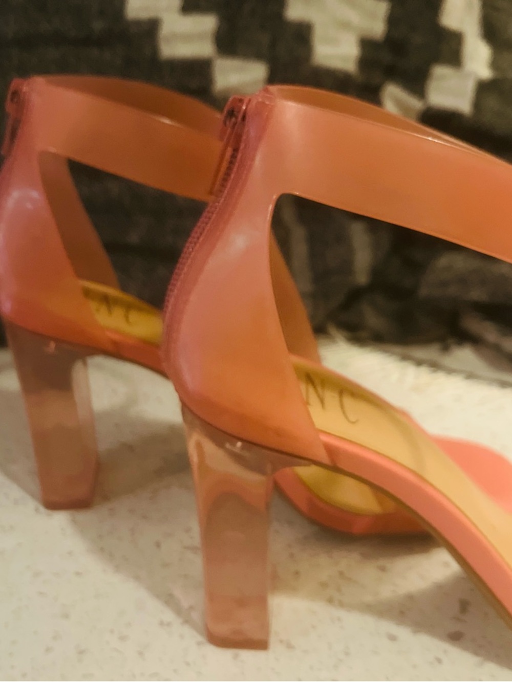 NWOB W’s 7 INC International Concepts Makenna Pink Ankle-Strap Block Heels - Picture 5 of 7